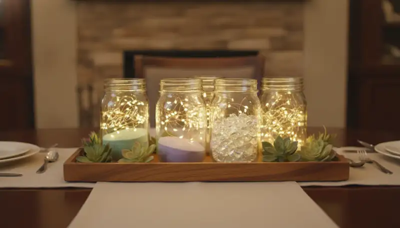 Stimmungsvolle Deko Gläser Lichterkette zaubern